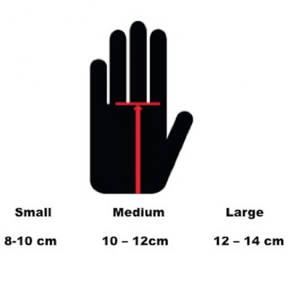 γάντια crossfit 3 holes κόκκινα/large omcf μέτρηση μεγέθους