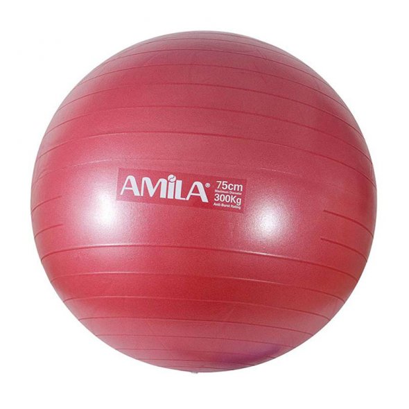 μπάλα γυμναστικής 75 cm amila 48415 κόκκινη