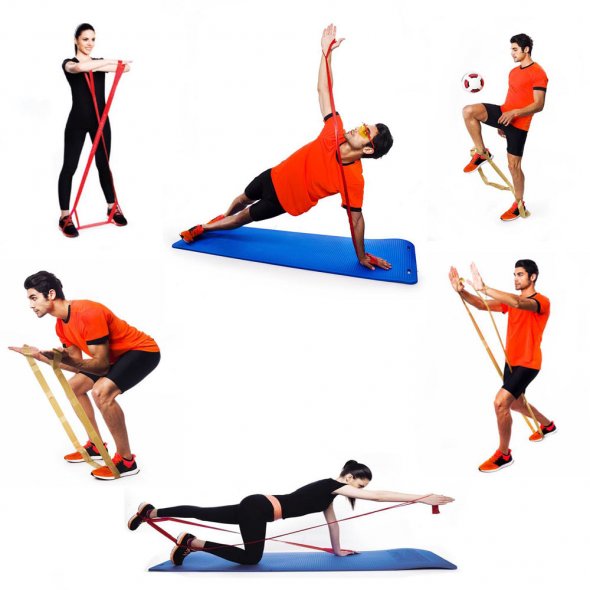 λάστιχα με 11 θηλιές theraband ασκήσεις