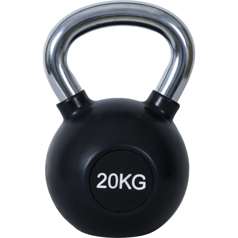 Kettlebell Rubber 20kg με Χρωμιωμένη Λαβή 90460 Amila Kinissis.eu