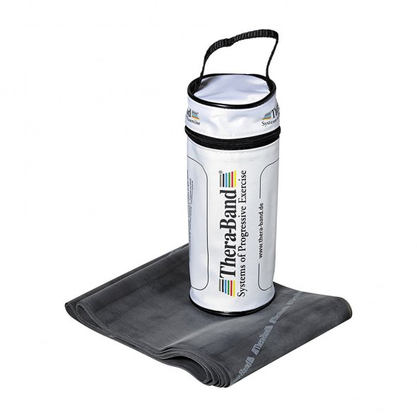 resistance band 2.5m black in zipper bag theraband