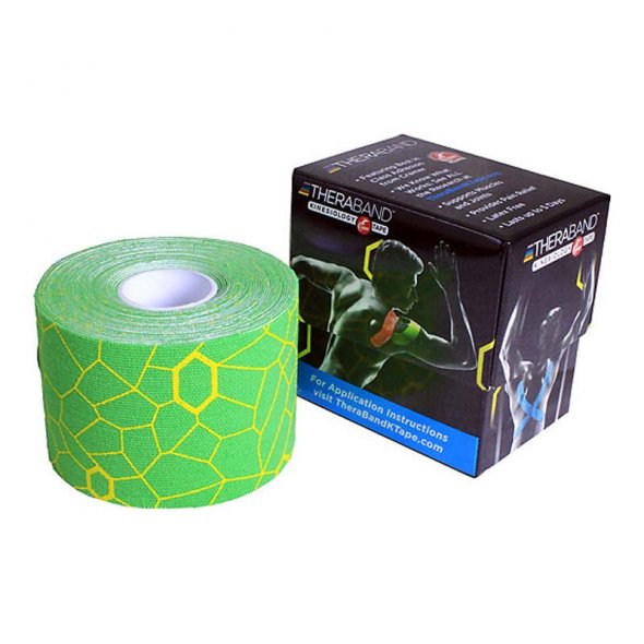 kinesiology tape theraband πράσινο κίτρινο σε κουτί