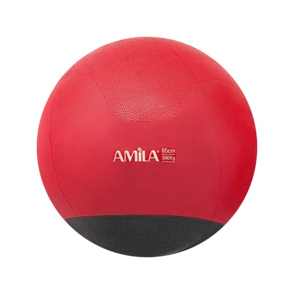 mpala-gimnastikis-amila-gymball-65cm-kokkini-me-varos-stin-vasi